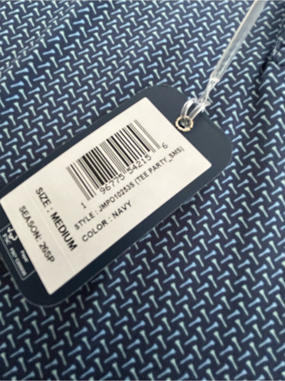 johnnie-O Navy Micro-Pattern Polo - Picture 4 of 4
